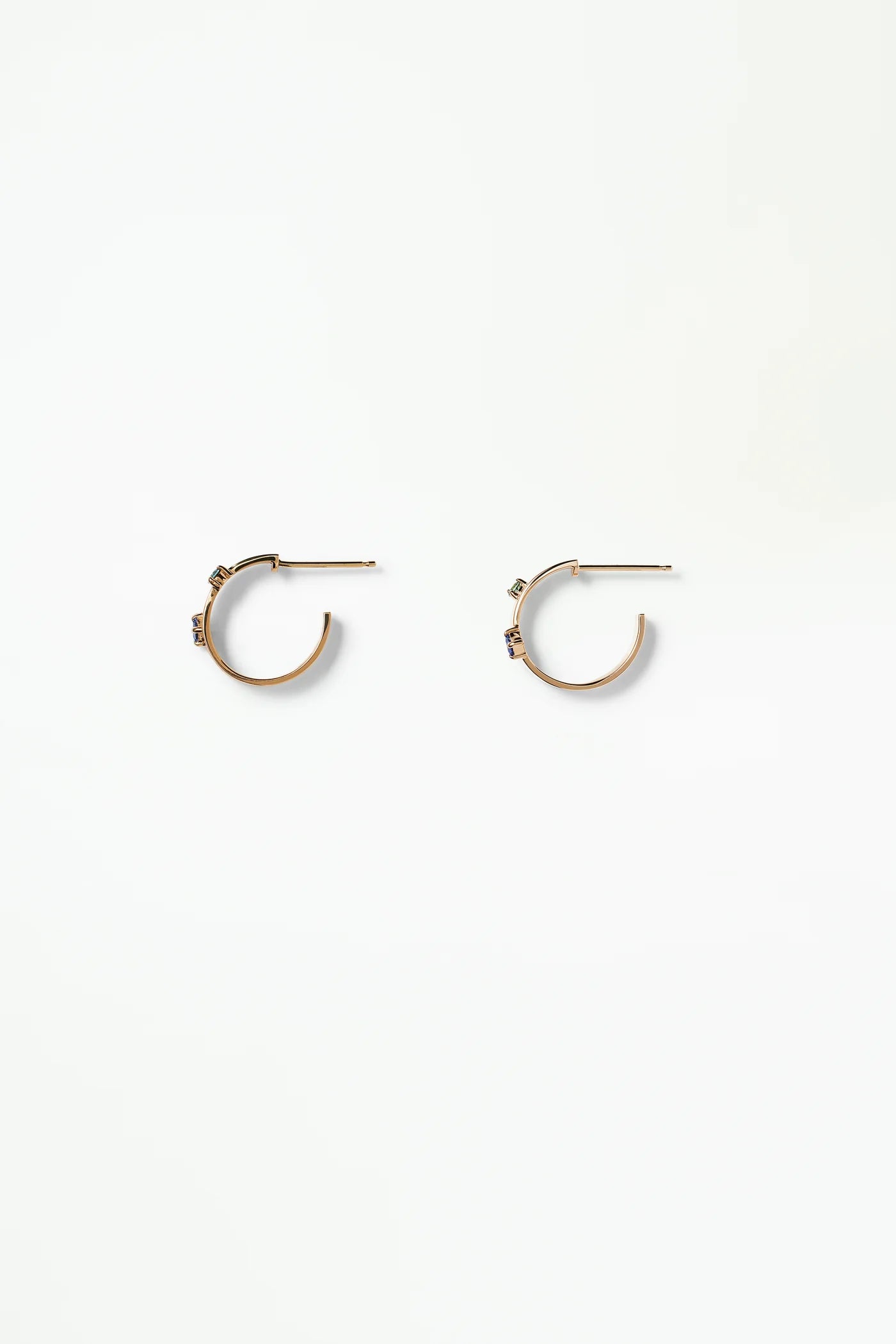 Fancy Sapphire and Tourmaline Bove Hoop Earrings