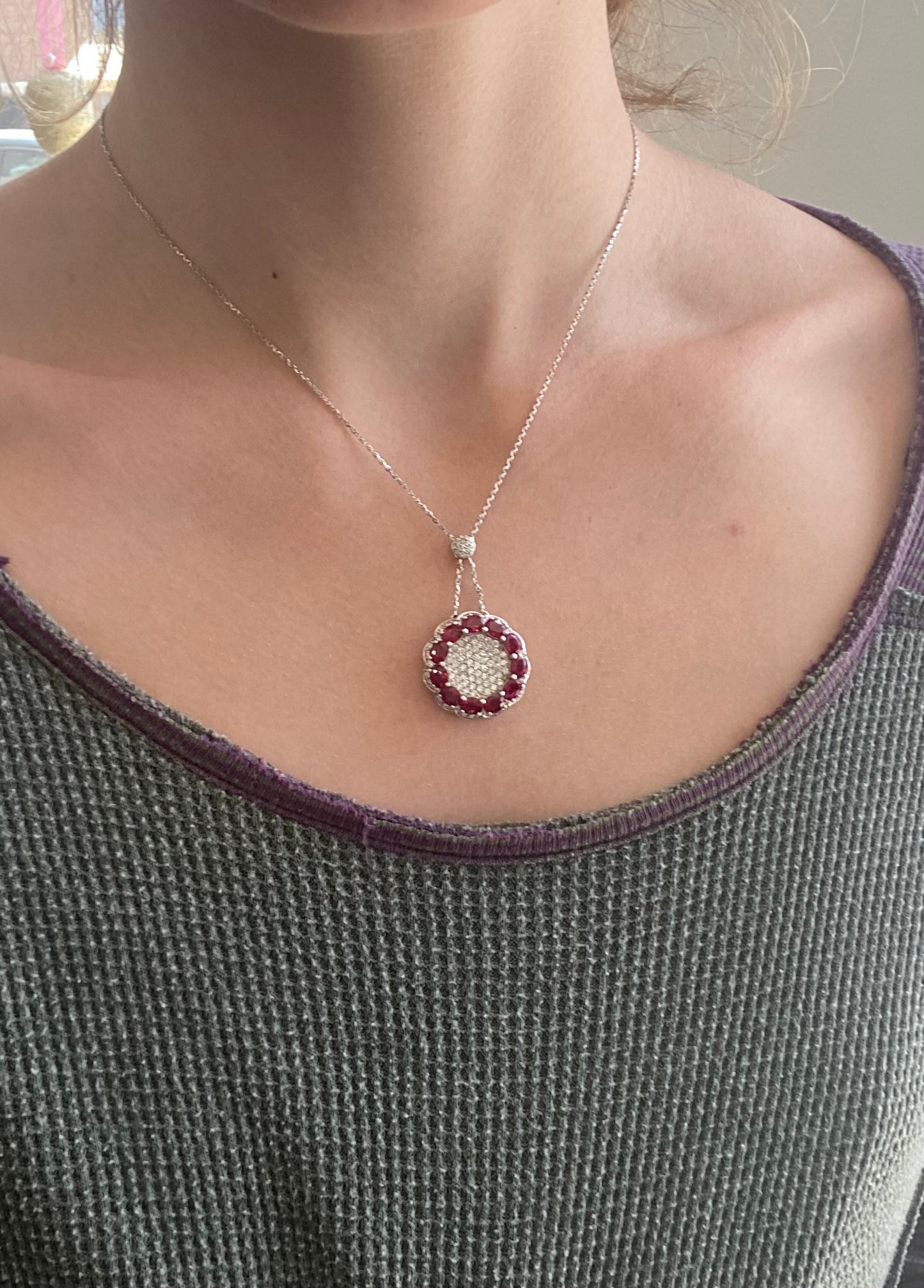 Ruby and Diamond Paved Pendant