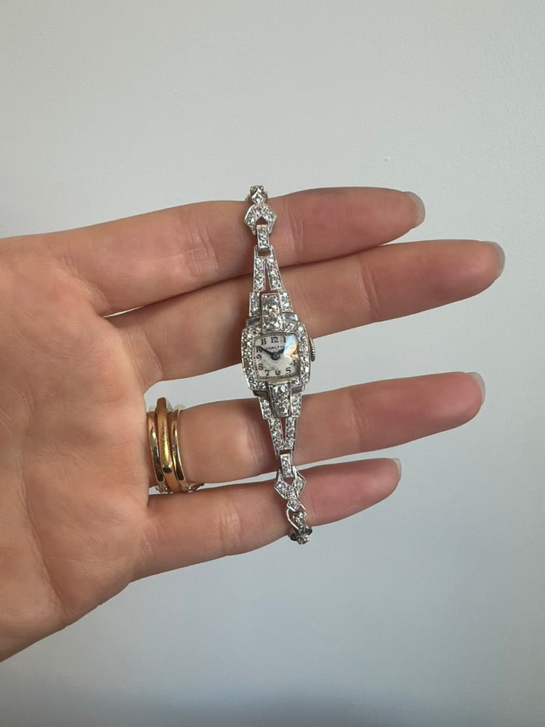 Platinum and Diamond Antique Watch
