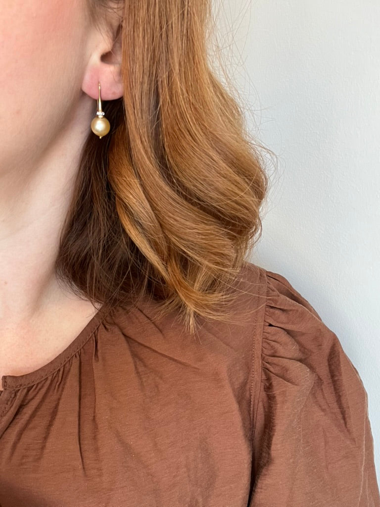 Golden Southsea Pearl and Diamond Drops