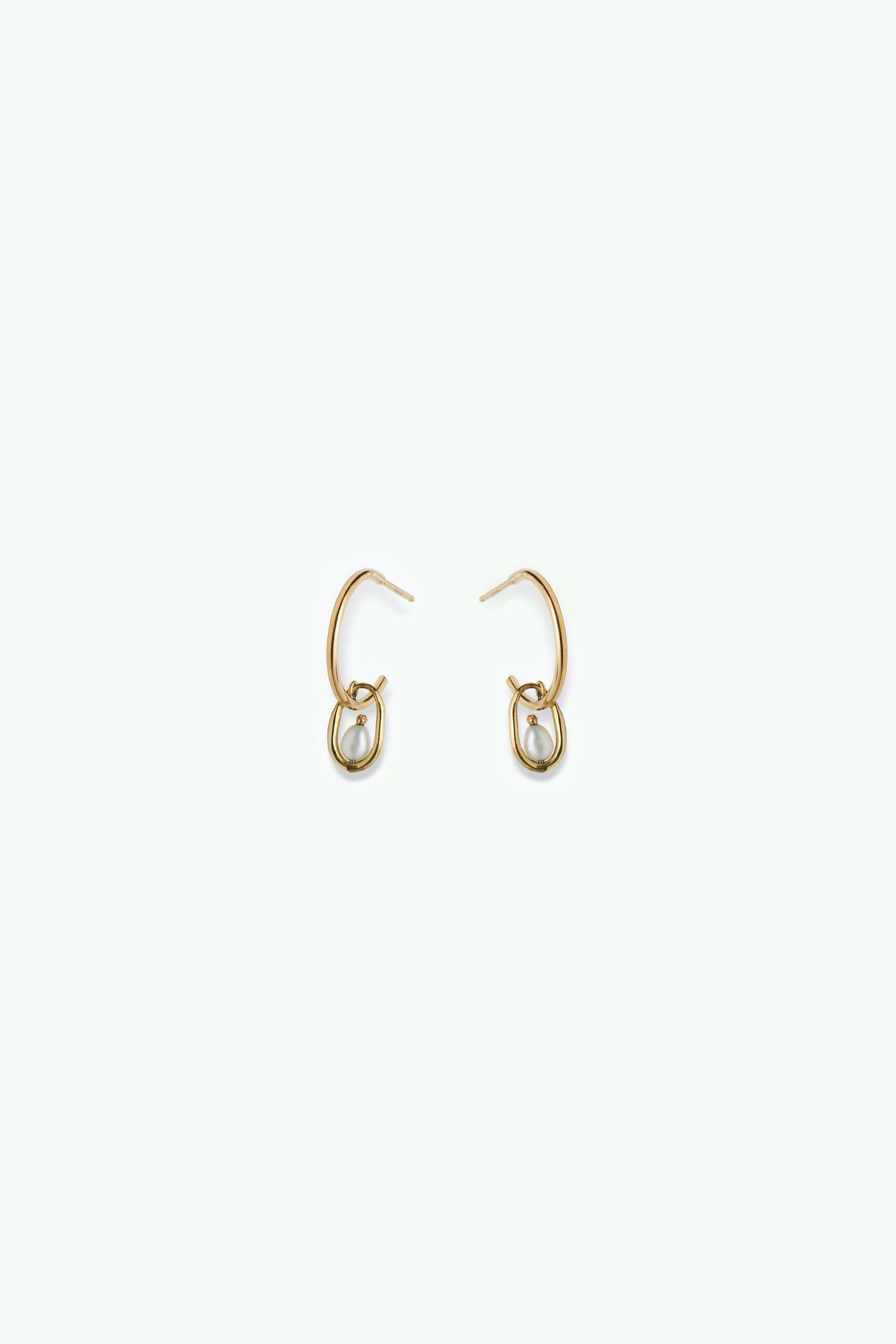 Pearl Droplet Hoop Earrings