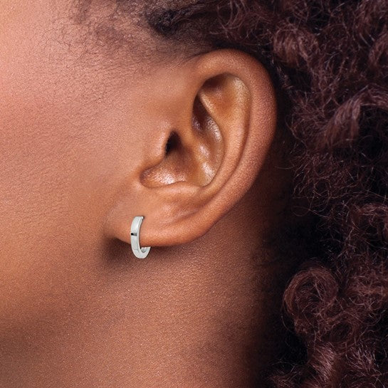 White Gold Hinged Hoops