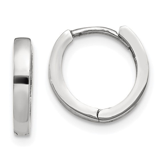 White Gold Hinged Hoops