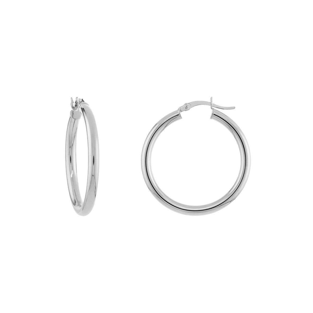 White Gold Hoop Earrings