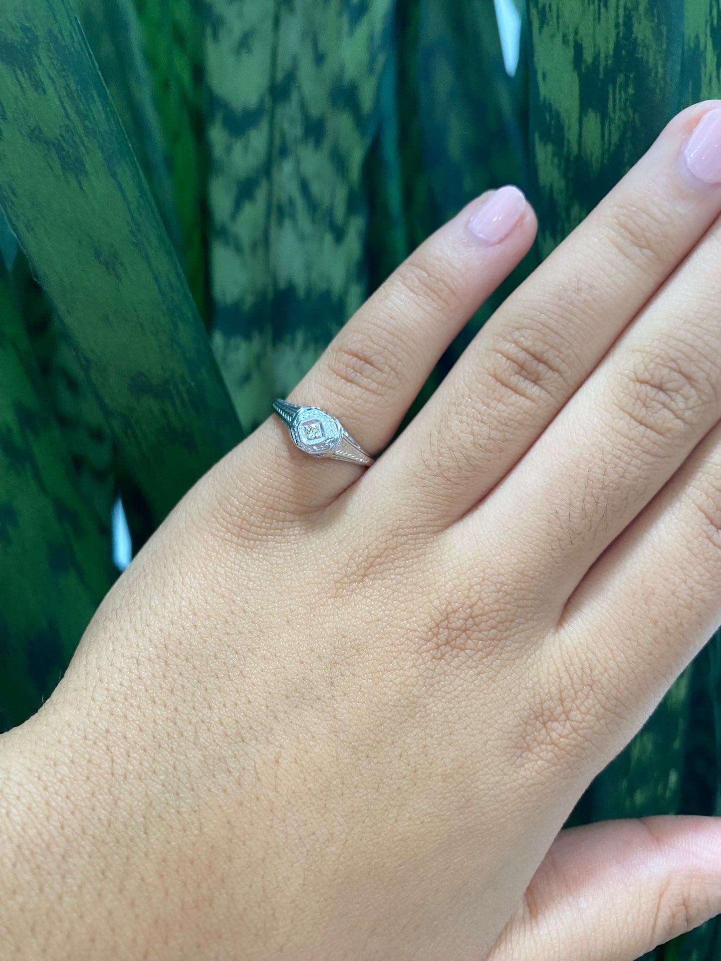 Vintage Warm Cognac Diamond Ring