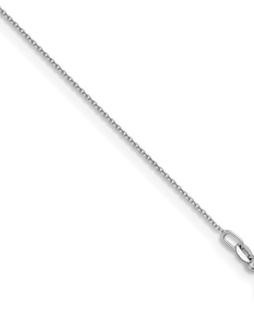 18kt White Gold Cable Chain