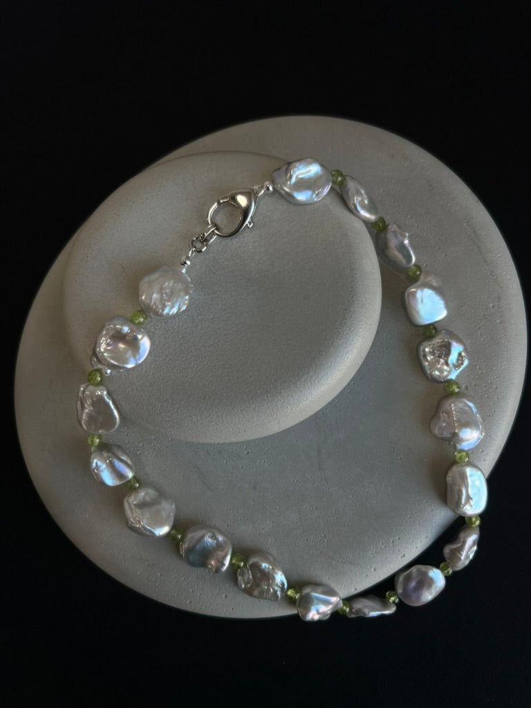 Pearl and Peridot Necklace