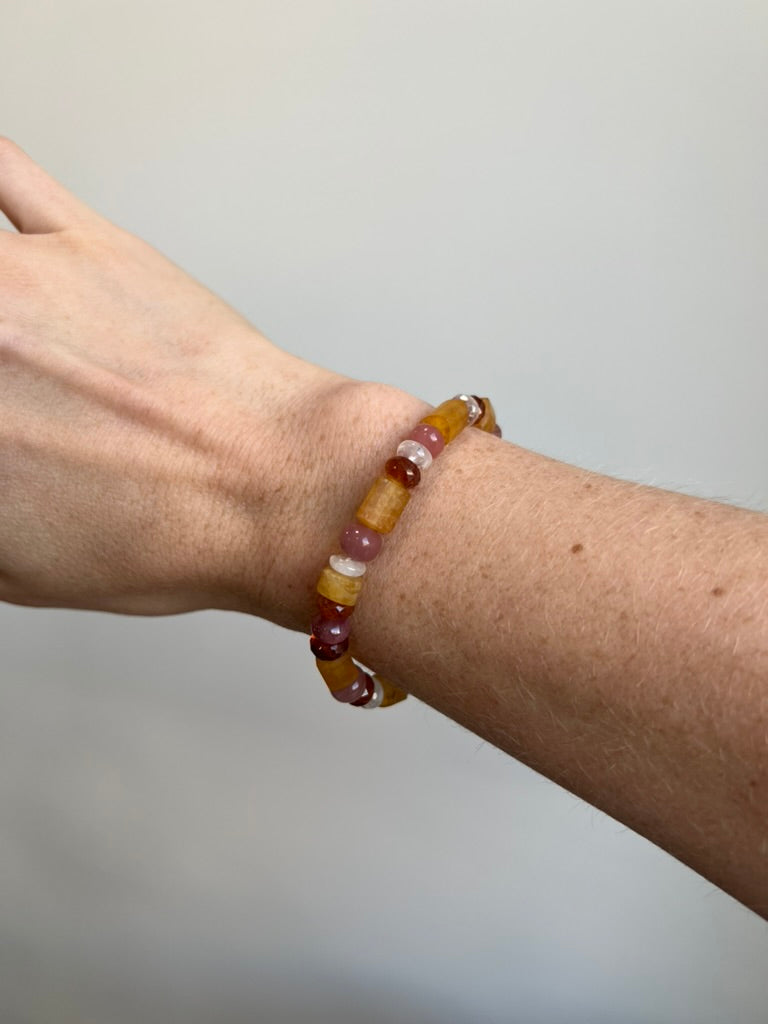 Tourmaline, Moonstone and Quartz Bracelet
