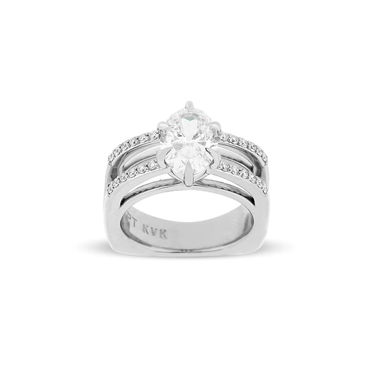 Stunning Oval Diamond Euro Shank Ring