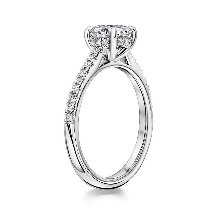 Diamond Engagement Ring with Hidden Halo