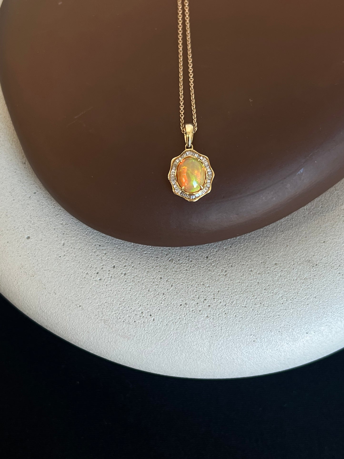 Diamond and Opal Pendant