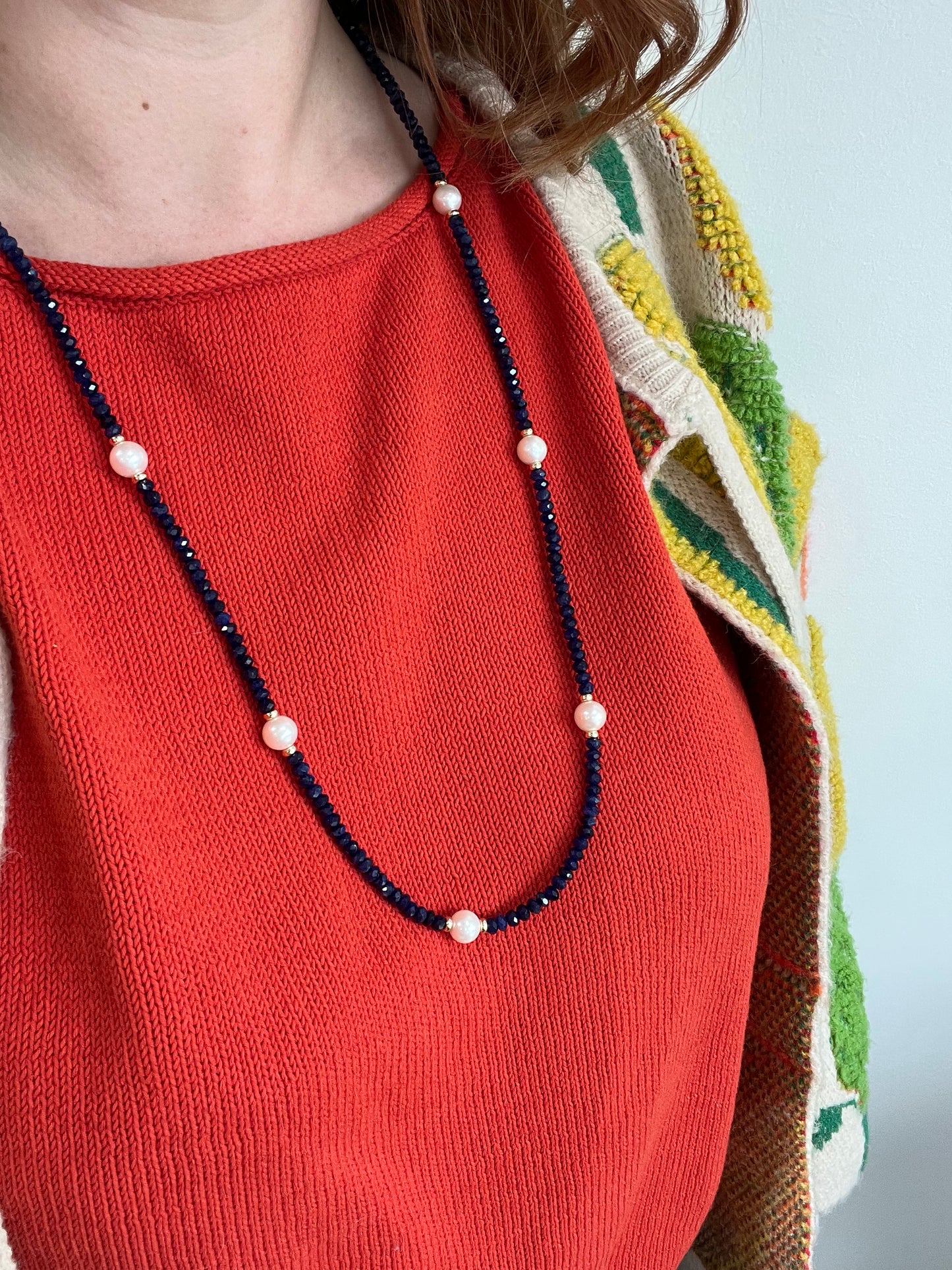 Idolite and Pearl Necklace