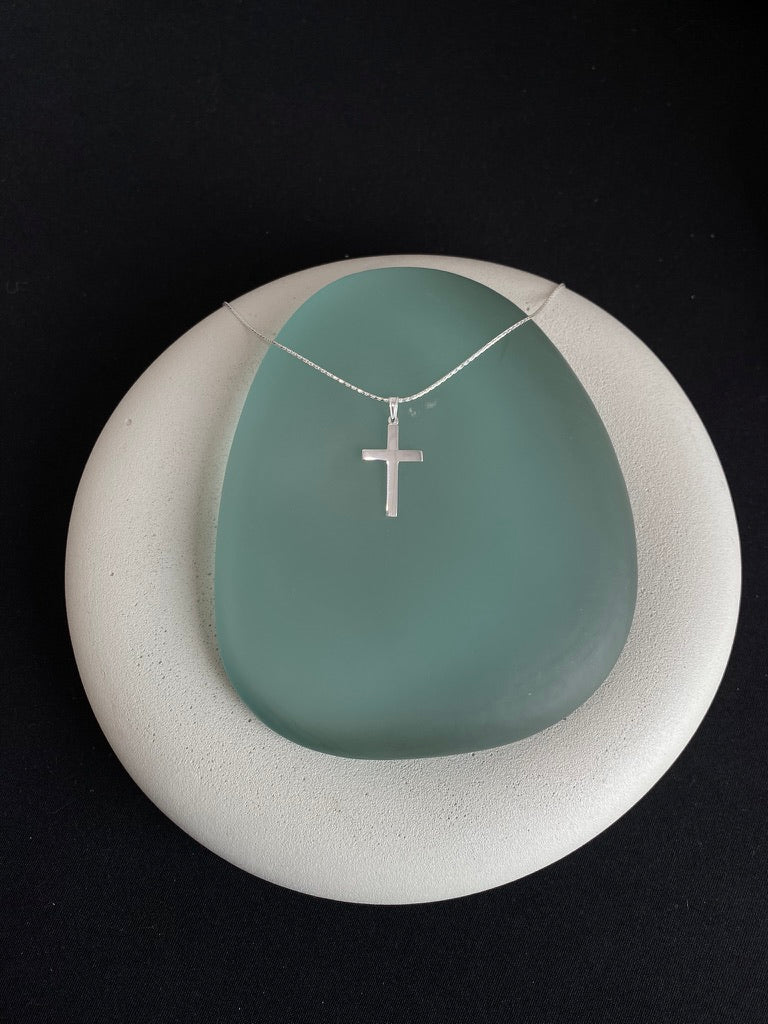 Silver Cross on Italian Chain