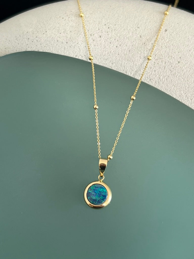 Opal Pendant on Ball Chain