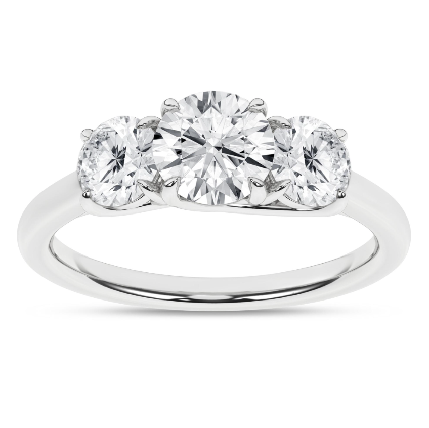 Round Three Stone Lab Diamond Ring