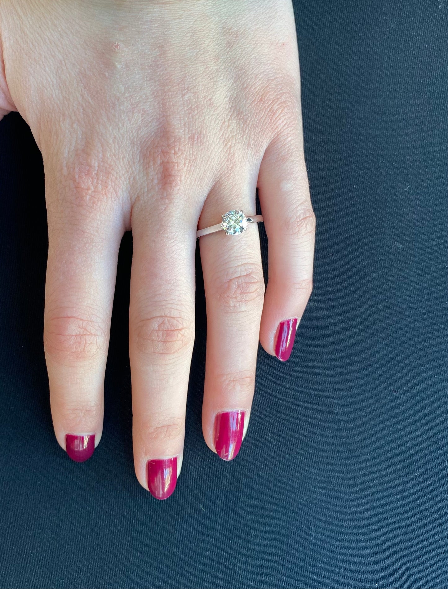 1 carat Round Lab Grown Diamond Solitaire Ring