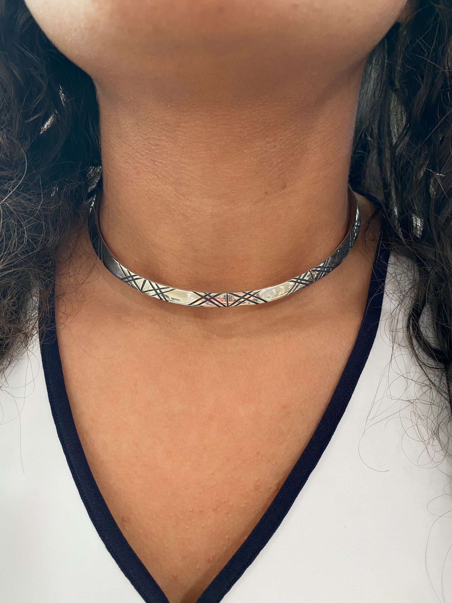 Hand Forged Collar with Etching