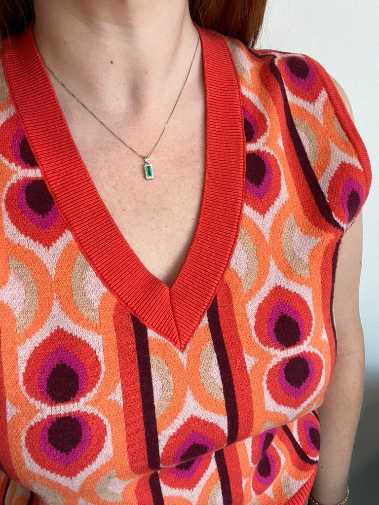 Emerald Baguette Pendant