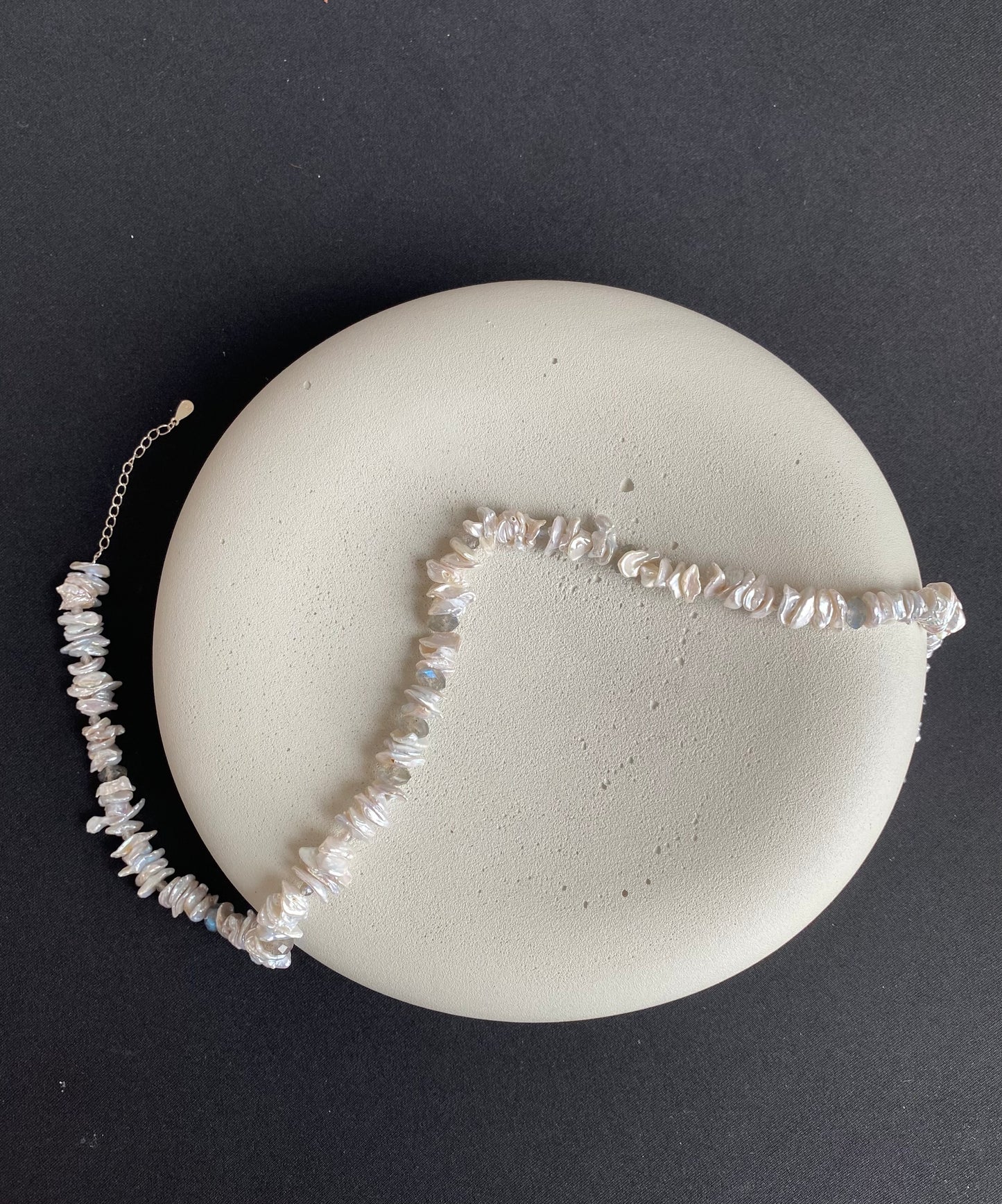 Keshi Pearl and Labradorite Necklace
