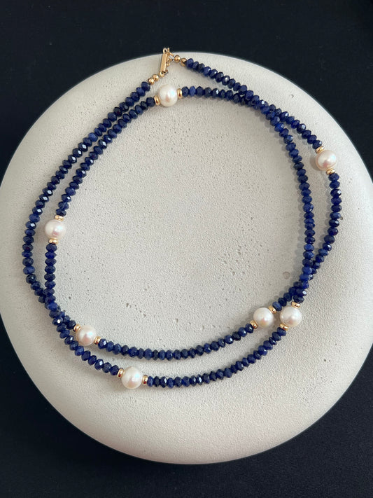 Idolite and Pearl Necklace