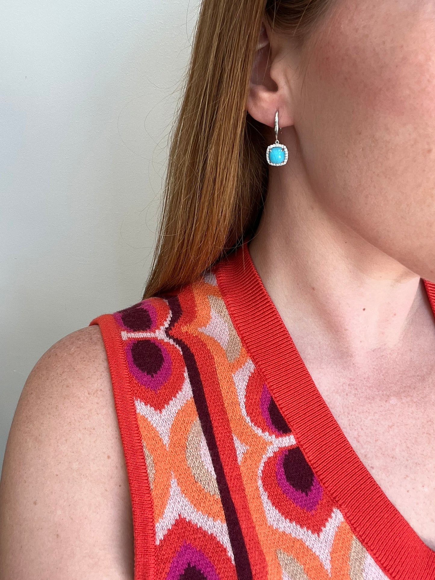 Turquoise and Diamond Drops