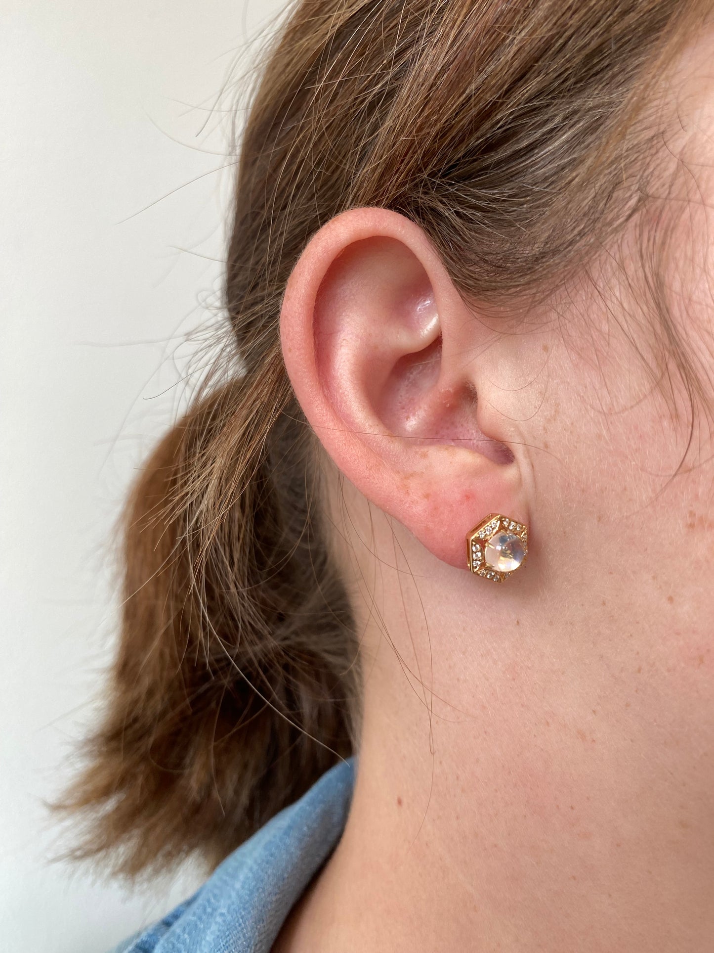 Moonstone Diamond Earrings