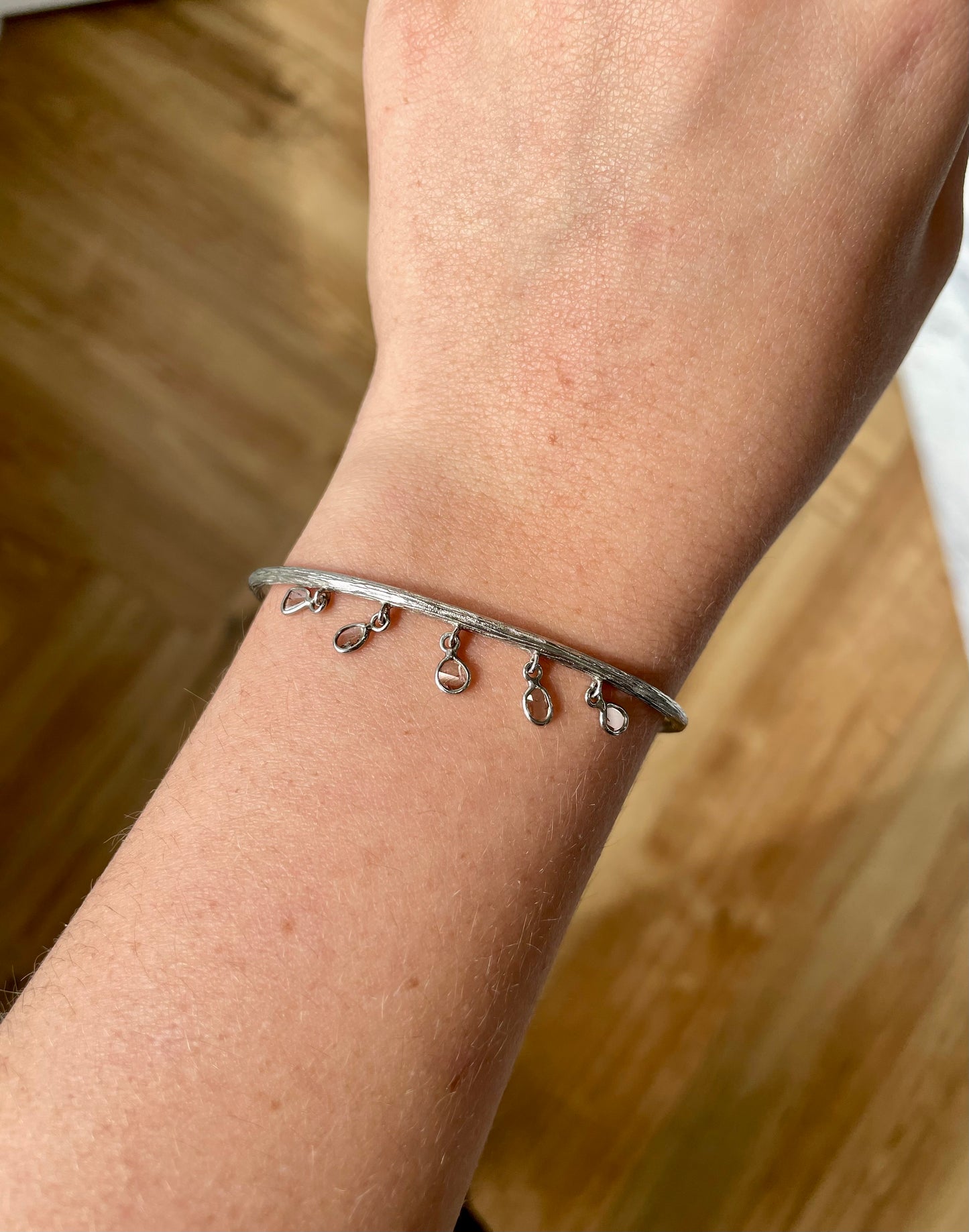 Diamond Slice Bangle Bracelet
