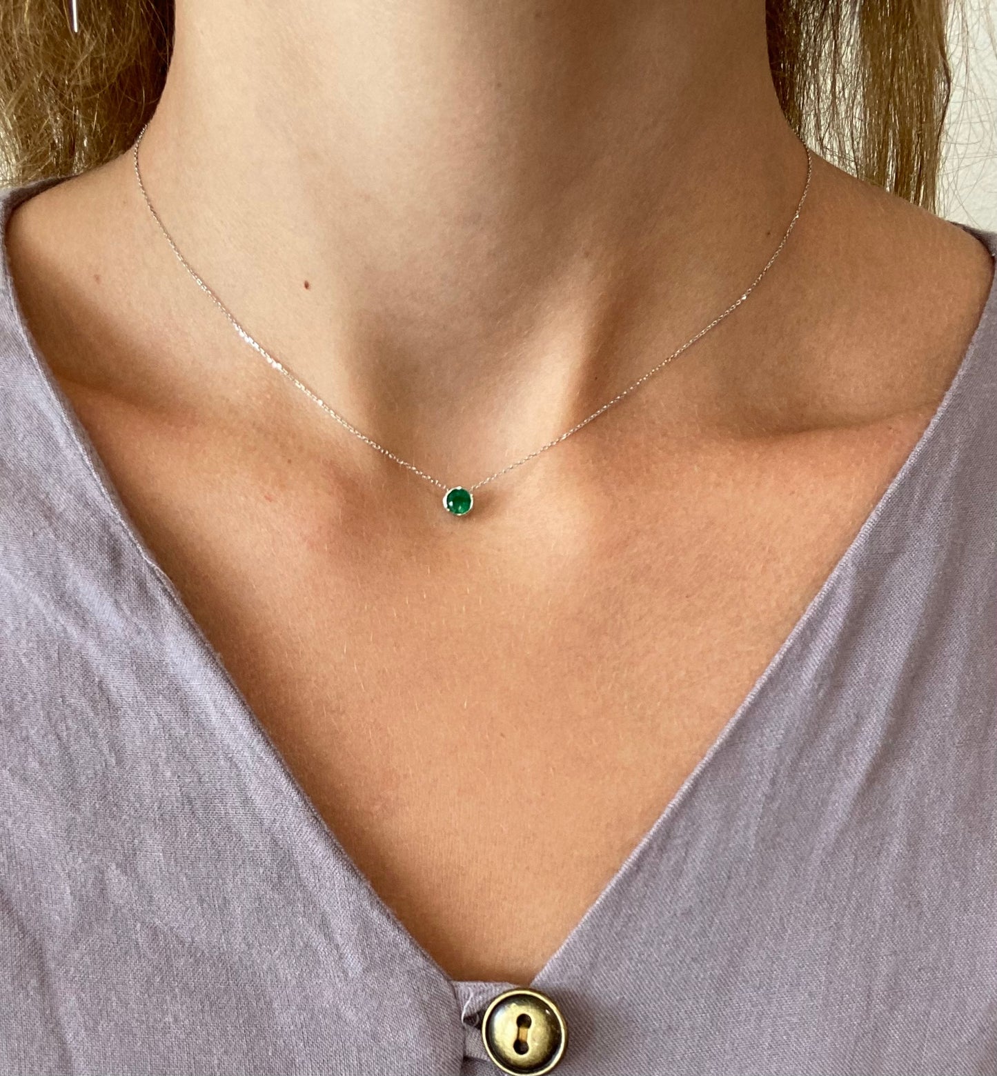 Emerald Bezel Pendant