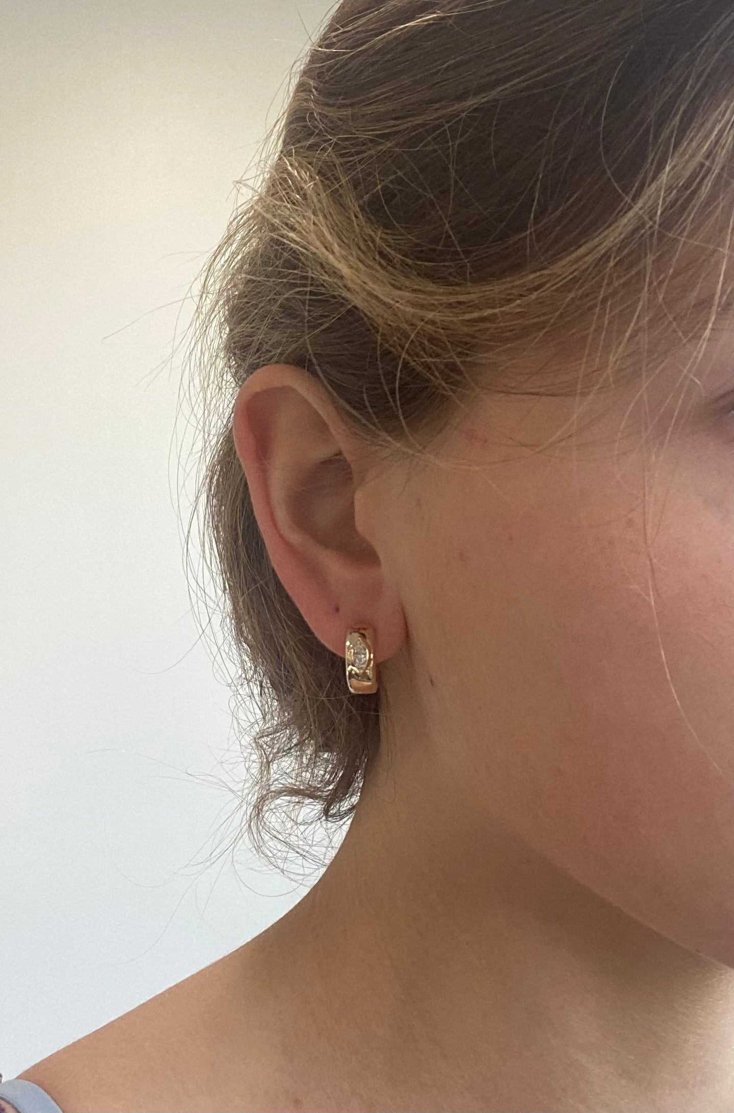 Marquise Lab Diamond Huggie Earrings