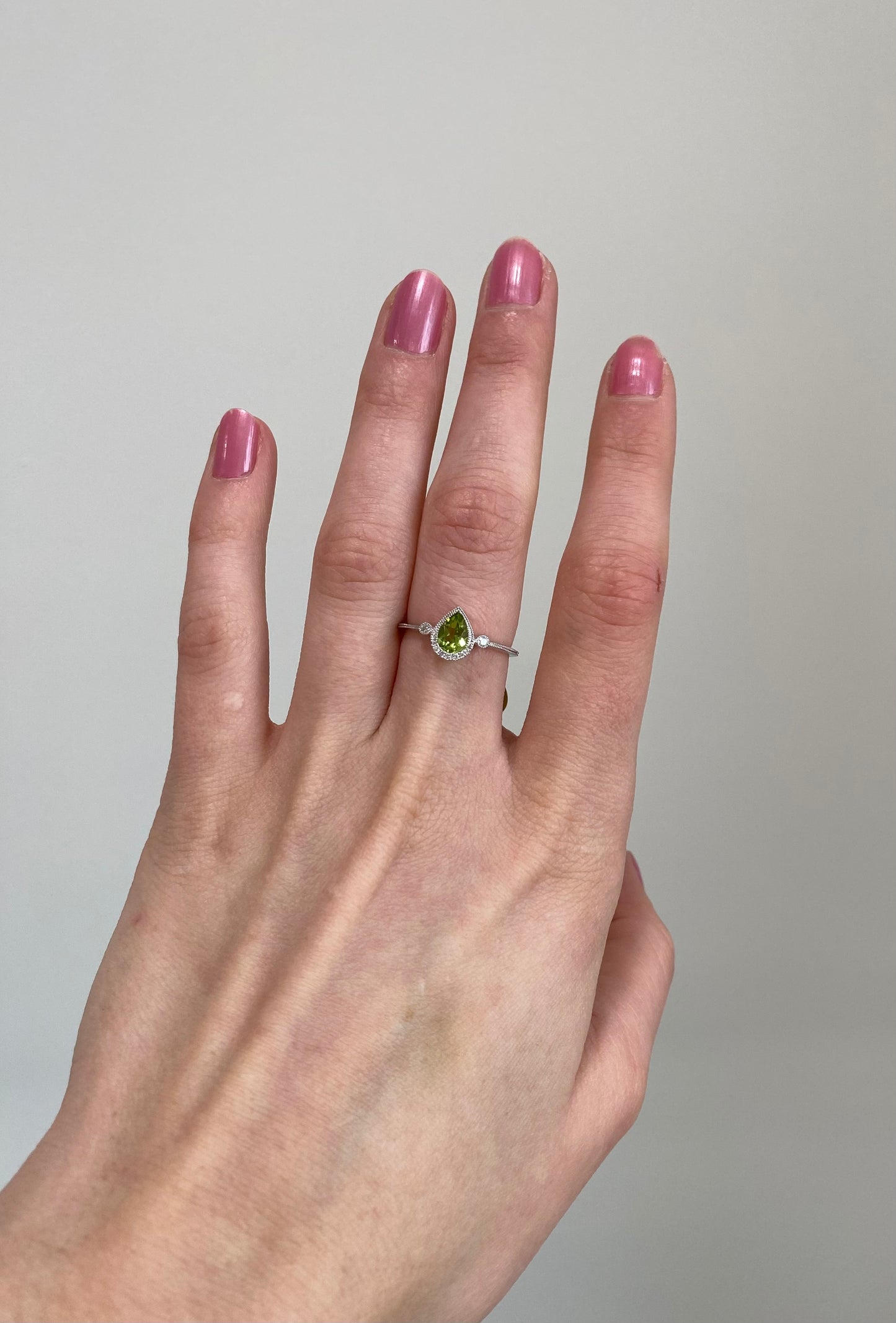 Peridot and Diamond Ring