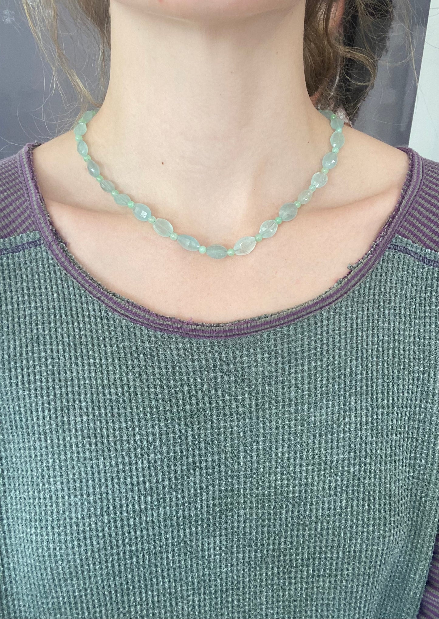 Aquamarine and Chalcedony Necklace