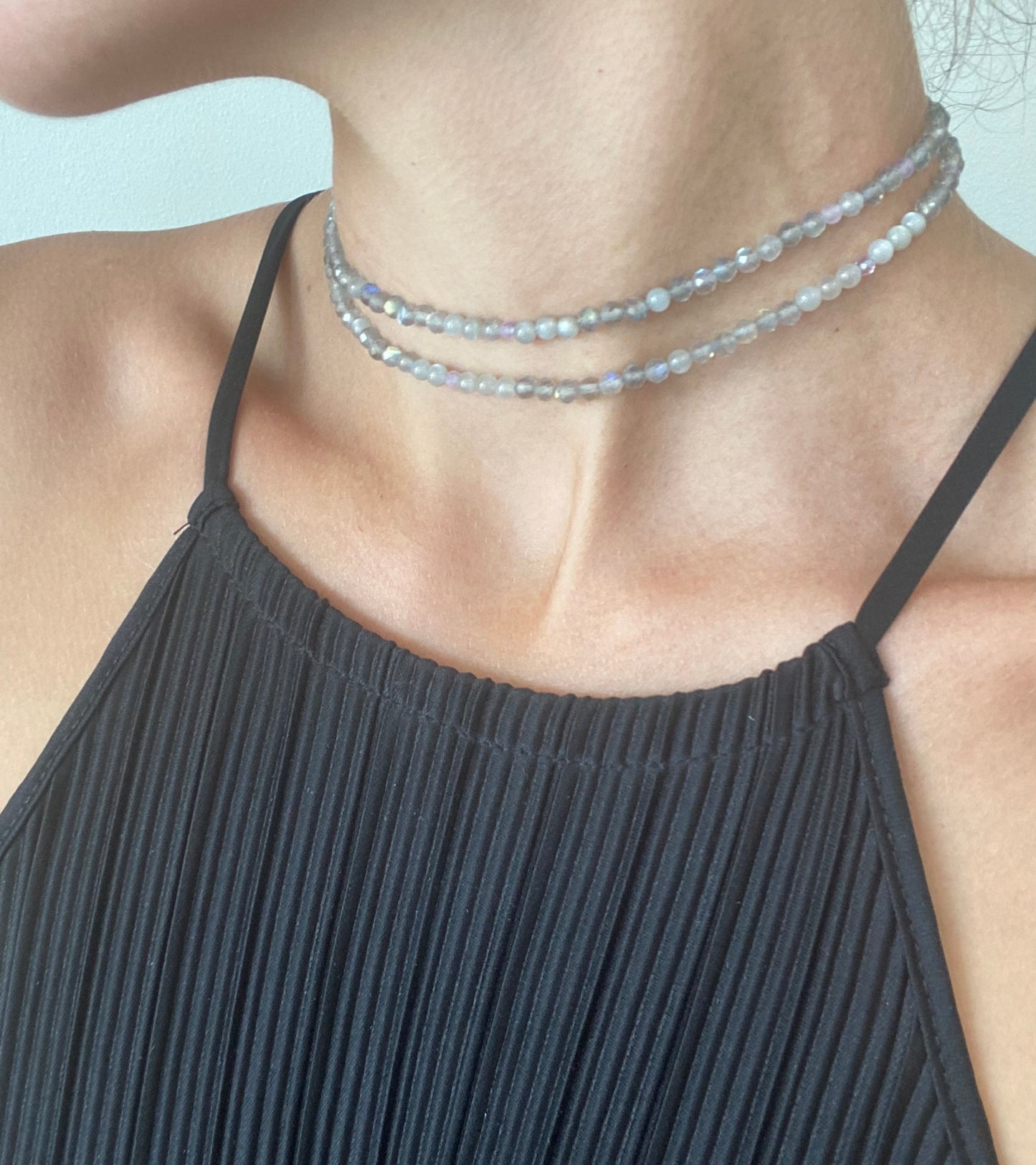 Labradorite Moonstone Amethyst Necklace