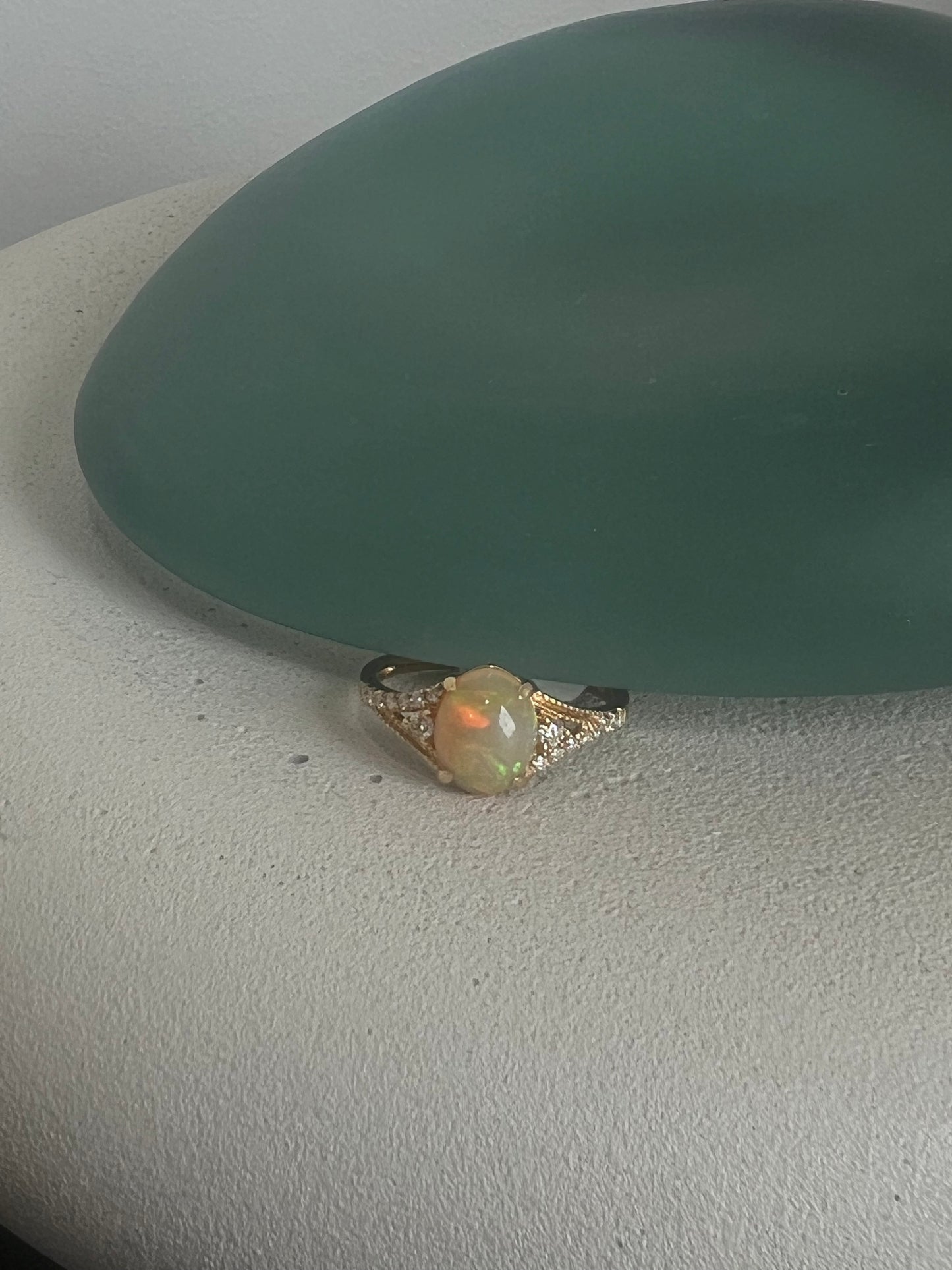 1.09 ct Opal and Diamond Ring
