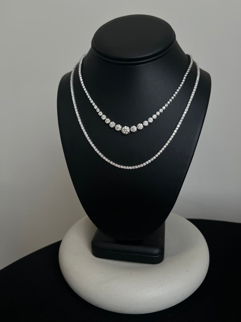 4-Prong Straight-Line Tennis Necklace