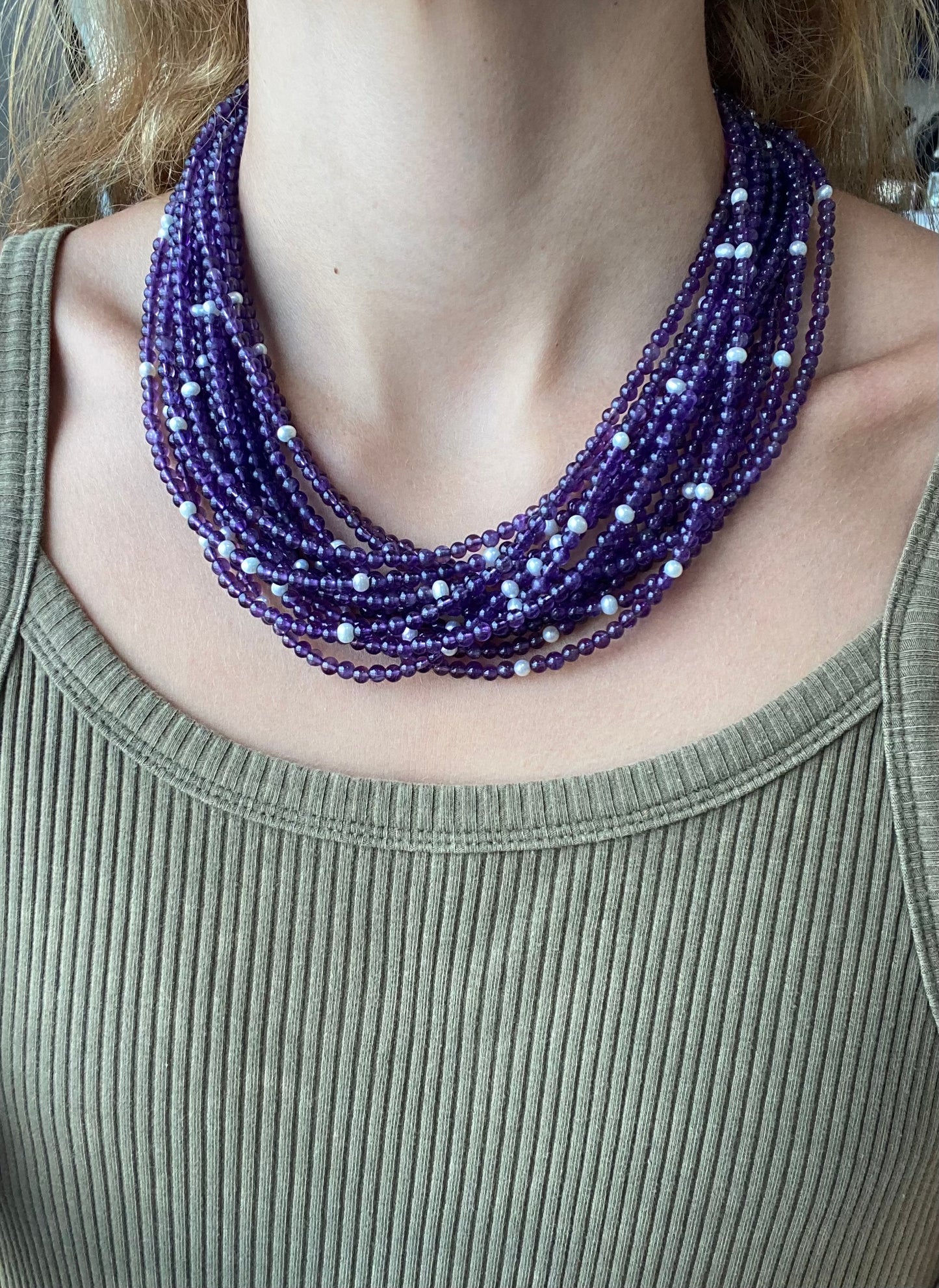 Amethyst Multi Strand Necklace