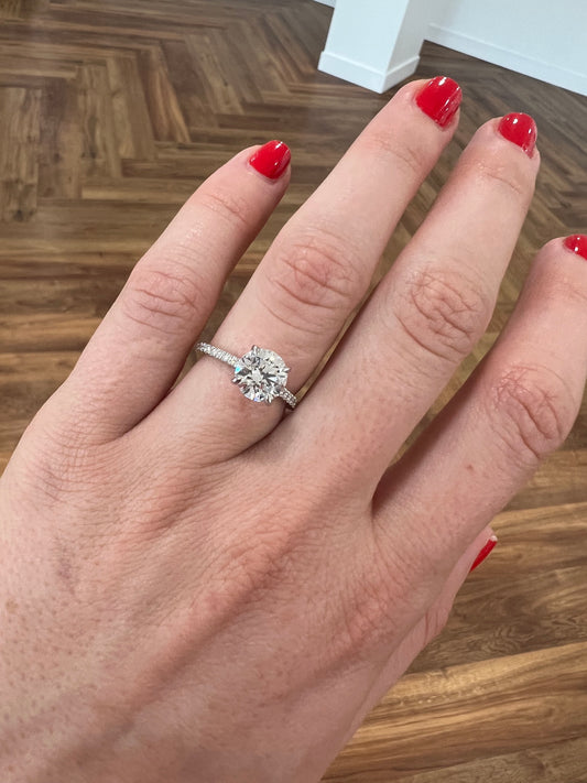 Diamond Engagement Ring with Hidden Halo