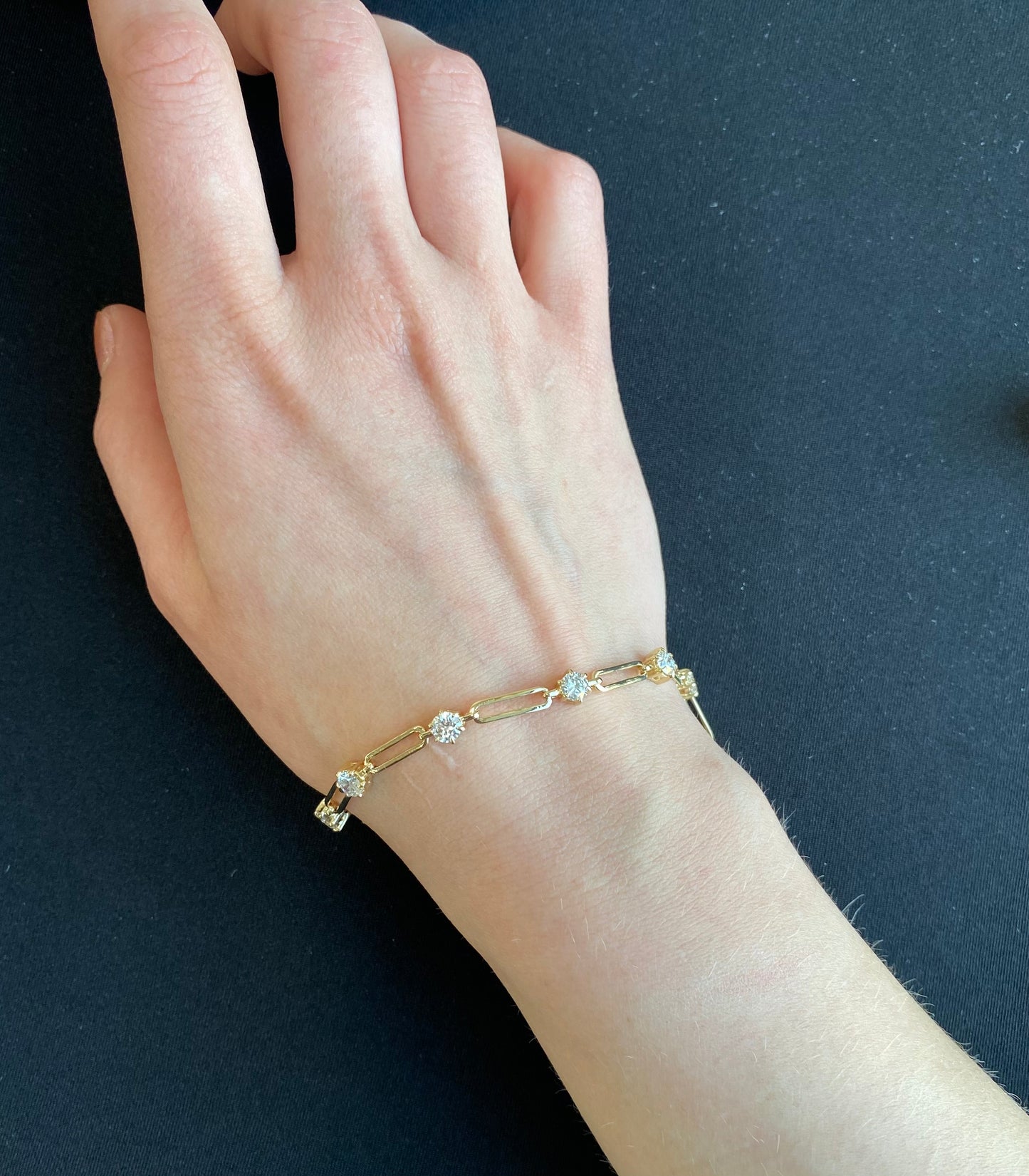 2.97 ct Lab Diamond Open Link Bracelet