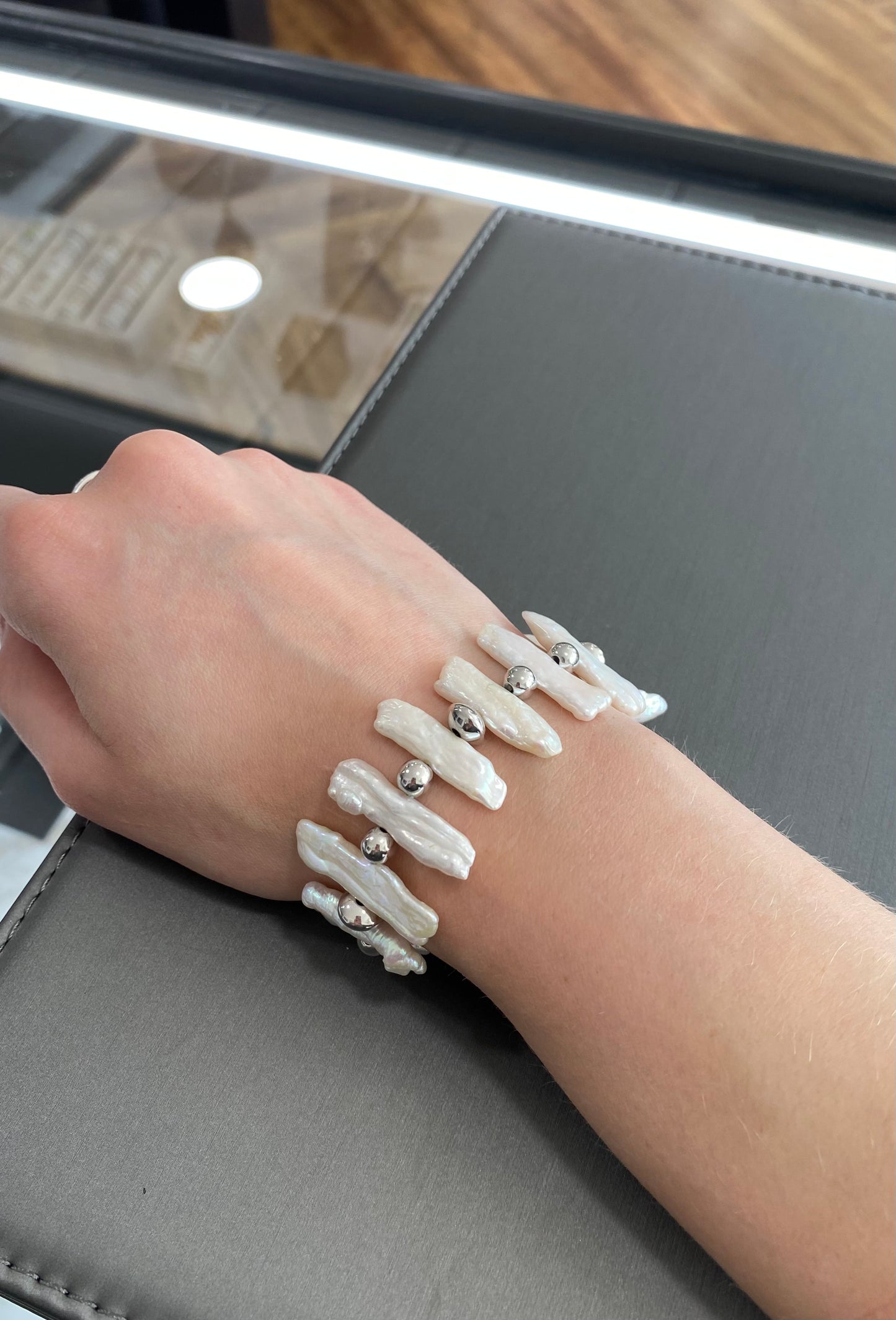 Pearl and Silver Bracelet