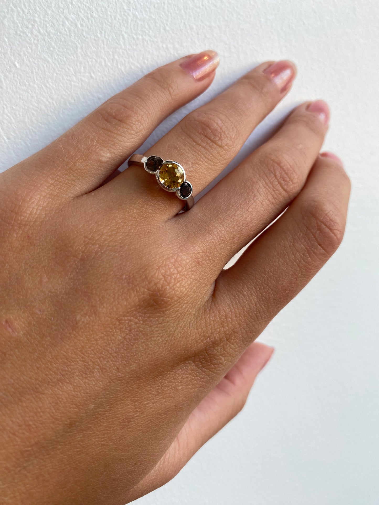 Citrine Quartz Silver Ring