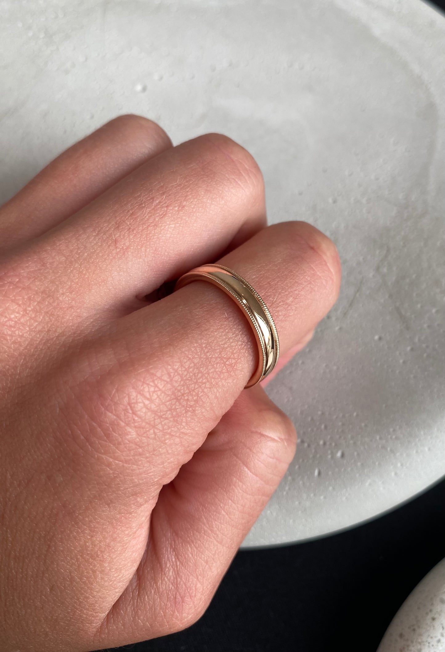 Rose Gold Double Milgrain Edges