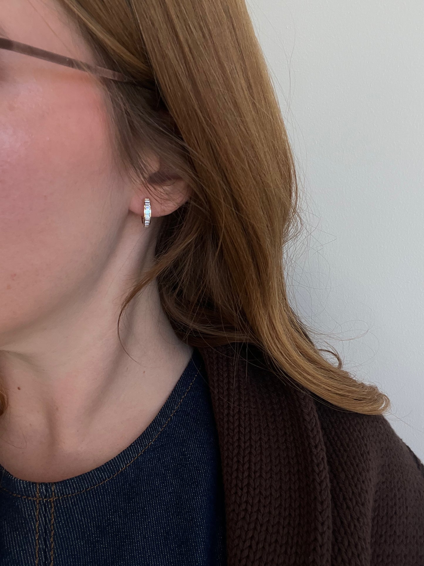 Baguette Diamond Hoops