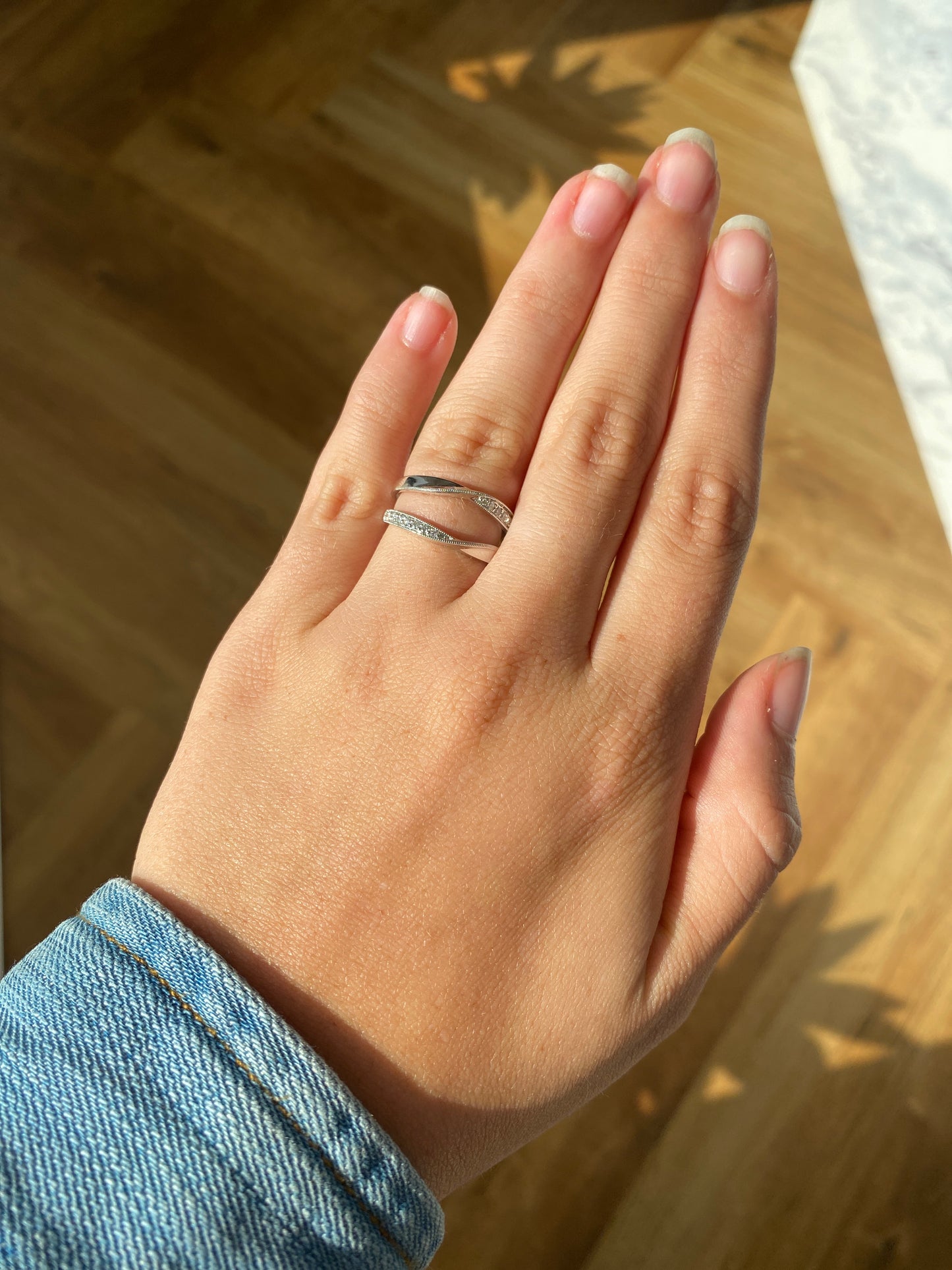 White Gold Swirl Ring Guard