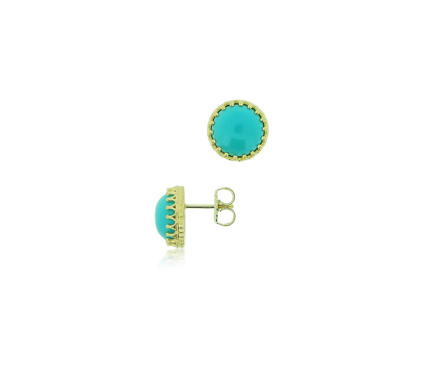 Arizona Turquoise Gold Crown Earrings