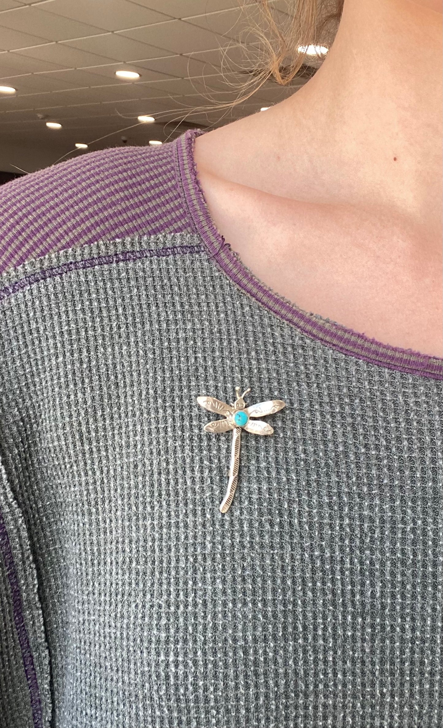 Silver Dragonfly Brooch