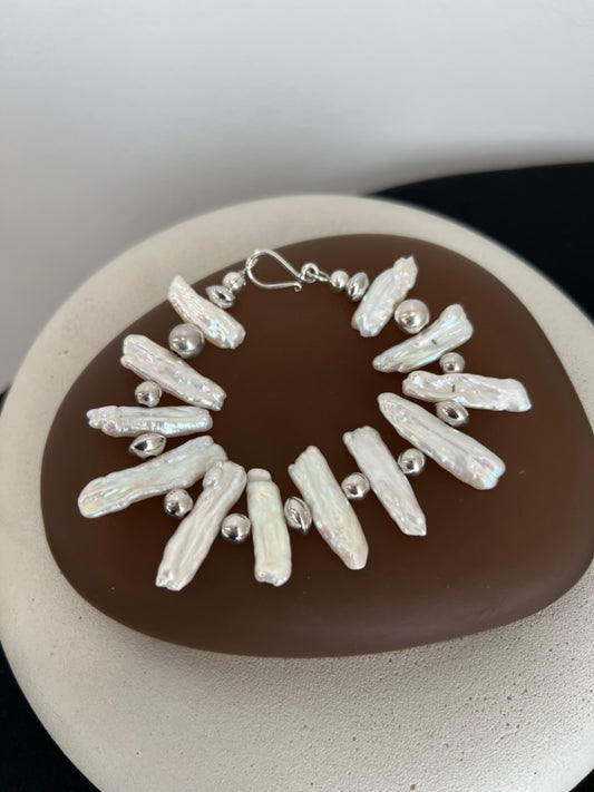 Pearl and Silver Bracelet