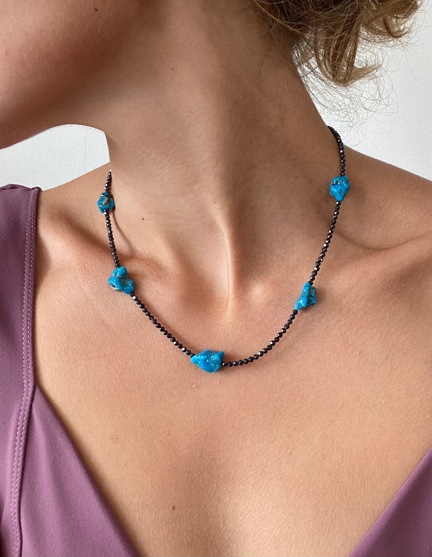 Turquoise Nugget Spinel Necklace