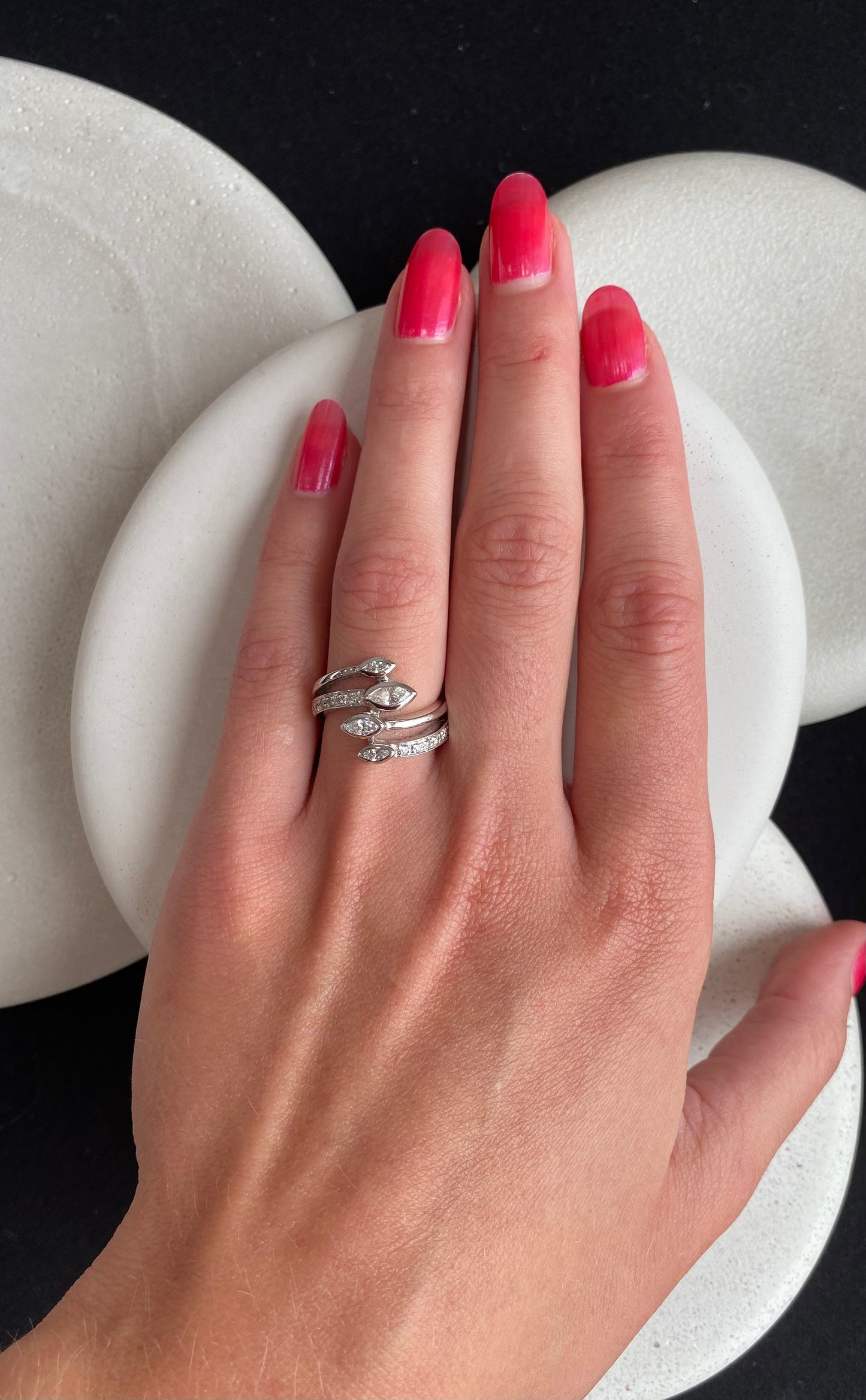Marquise Diamond By Pass Ring