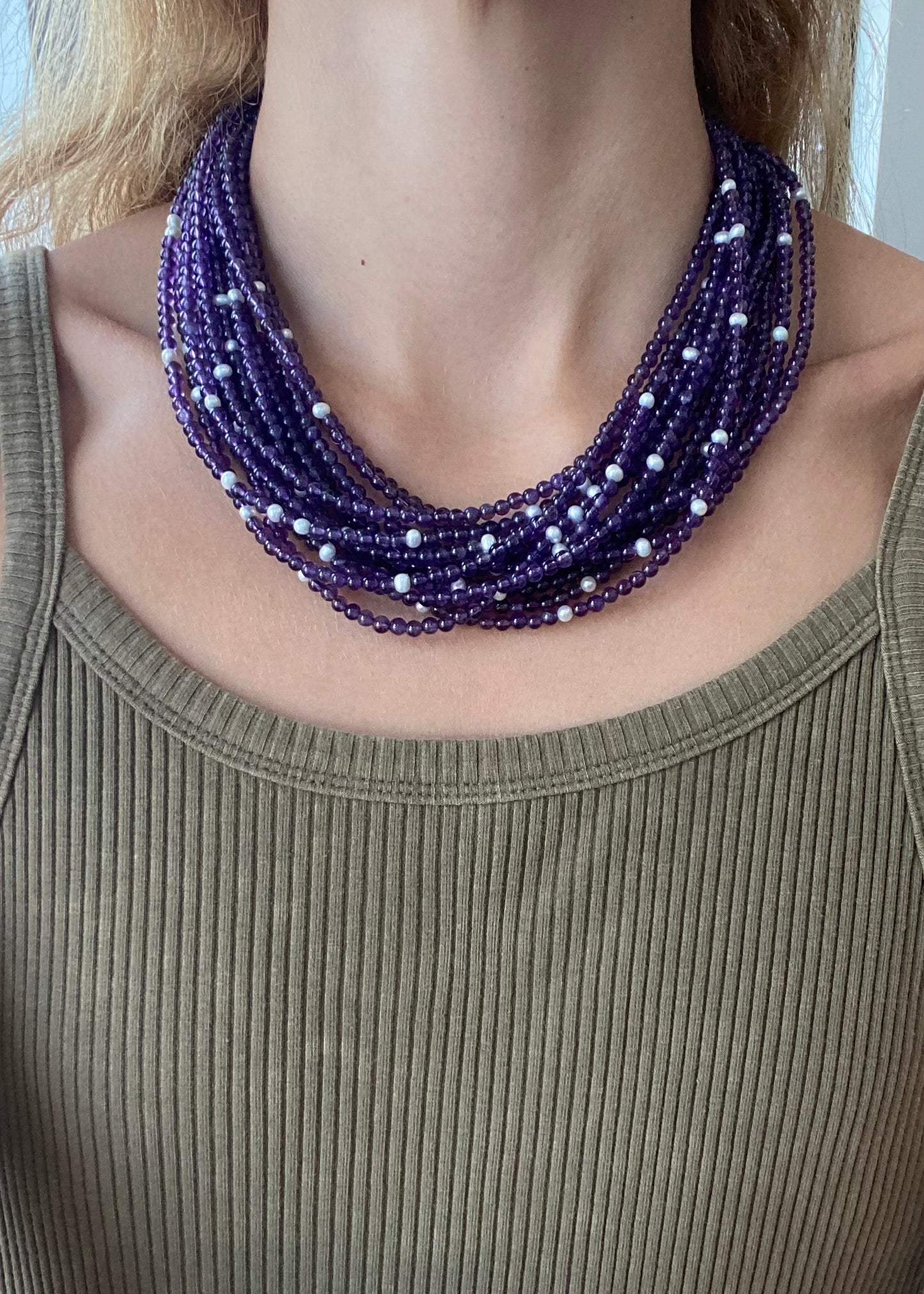 Amethyst Multi Strand Necklace
