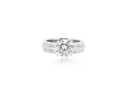 Baguette Stacked Bands with Wowza Diamond