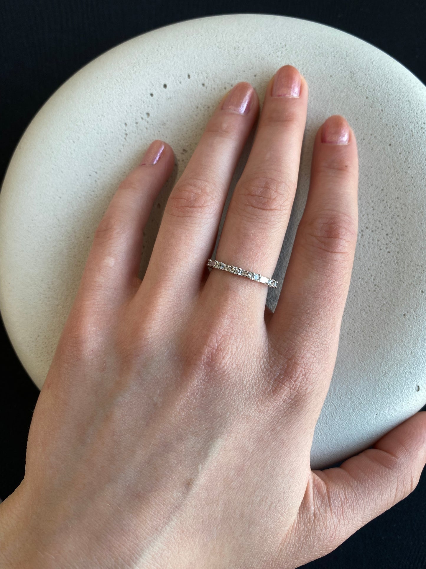 0.50 ct Round Brilliant and Baguette Lab Diamond Band